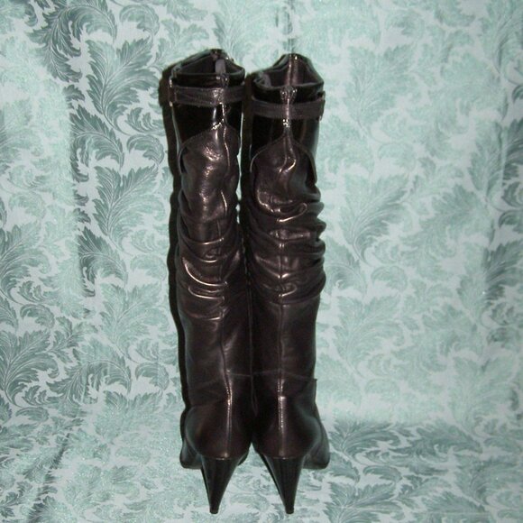 🔥 NEW size 8.5-9/39 Giorgio Nevi Black Leather Boots Knee High - Picture 4 of 13